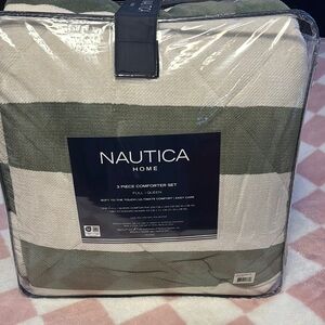 Nautica Home Green and White Comforter Set
